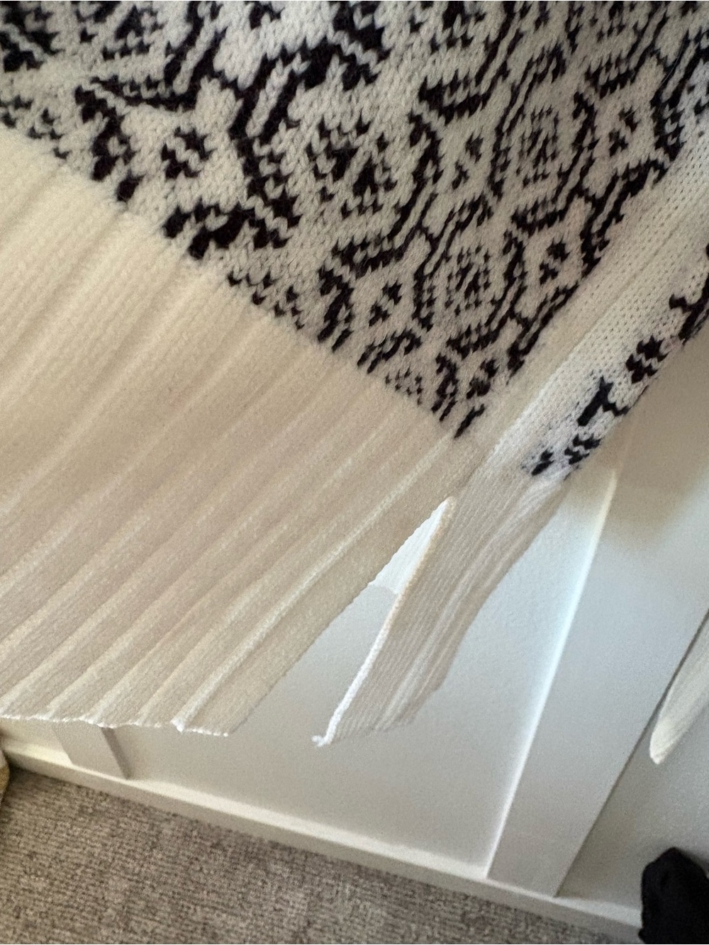 Cream & Black Patterned Ribbed Mock-Neck Sweater - Picture 3 of 5